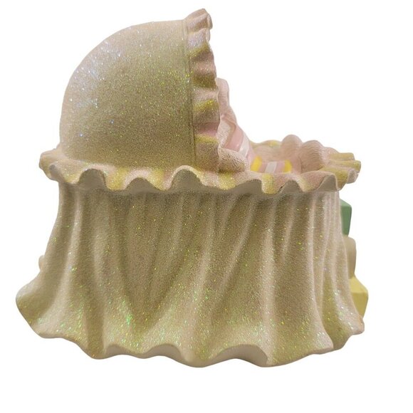 Russ Berrie Baby’s 1st Piggy Bank Money Box Teddy Bear Bassinet Blocks Keepsake - Picture 3 of 16